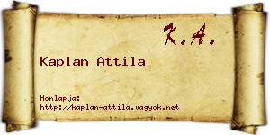 Kaplan Attila névjegykártya